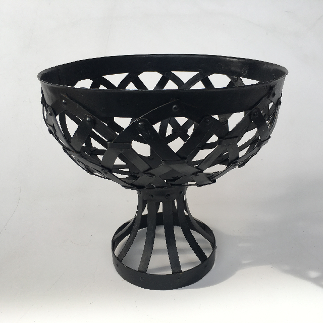 BOWL, Fruit Bowl - Black Metal Pedestal